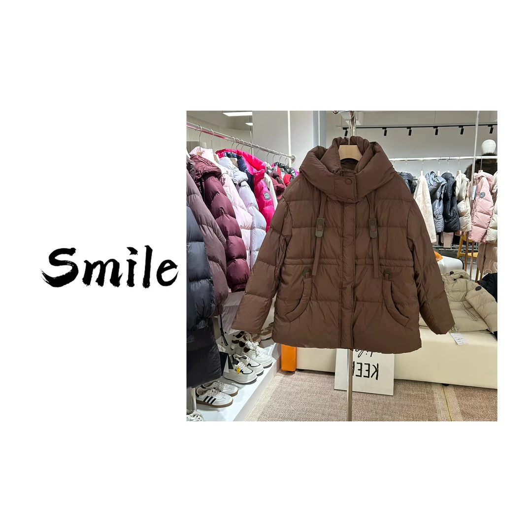 D356-咖色-设计师款-羽绒服白鸭绒休闲时尚百搭