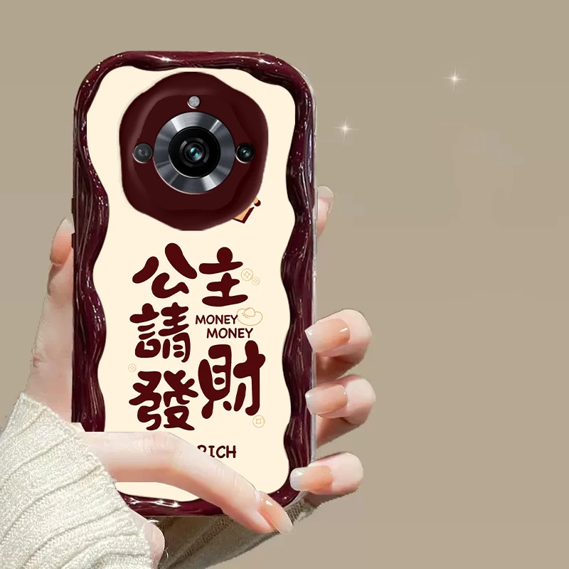 适用于【oppoRealme11pro】奶油纹公主请发财全包防摔手机壳