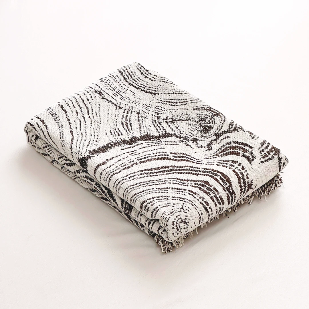 【京かわ会社】汉麻编织流苏款大浴巾 午睡毯90*200cm  斑驳