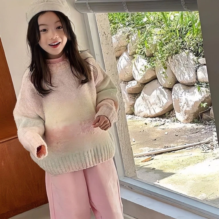 女童毛衣儿童2023新款爆款宝宝加厚打底衣秋冬款童装衣服外套洋气
