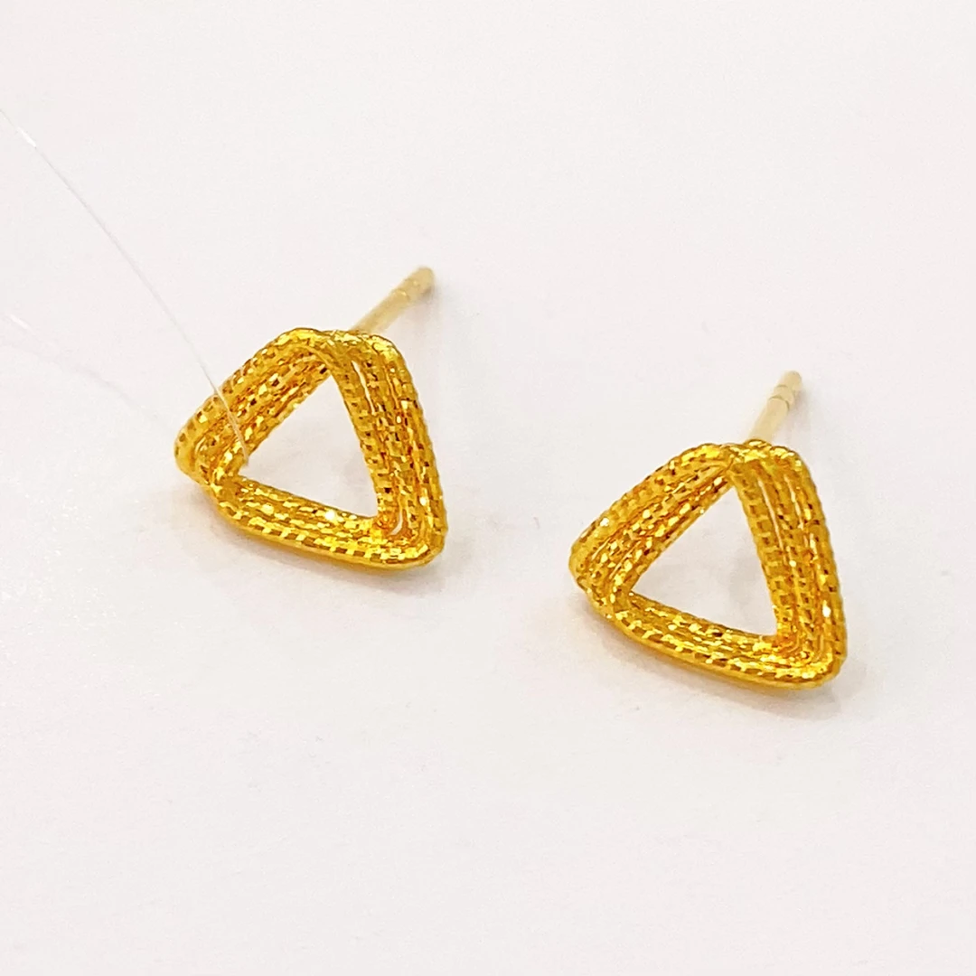 足金999时尚几何耳饰1.53g