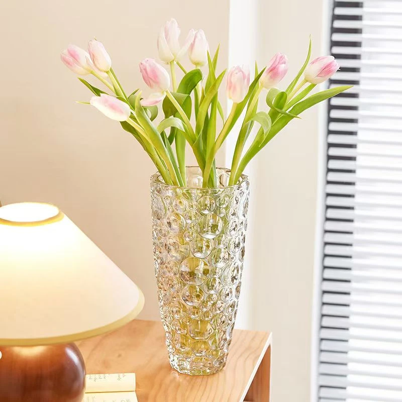 加厚加重新款欧式水晶花瓶插花水培植物大号富贵竹百合花玻璃摆件