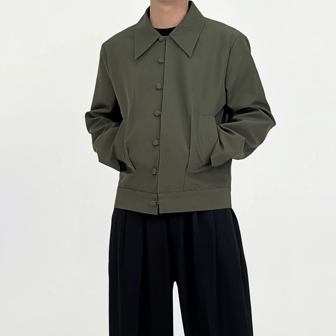 SongC设计感新中式短款垫肩夹克男秋季潮流痞帅INS宽松简约外套