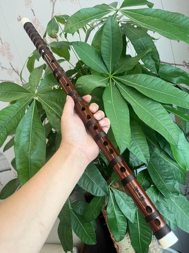 纯手工制作，慎独款苦竹笛古风专业竹笛乐器横笛。舞台演奏级笛子。