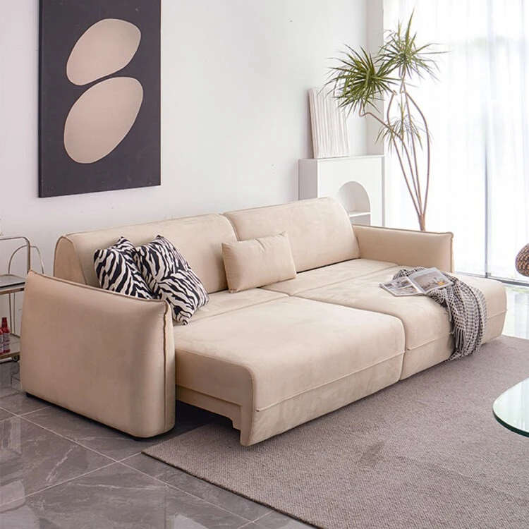 客厅家用奶油风电动床两用小户型2022新款磨砂科技布自动伸缩沙发