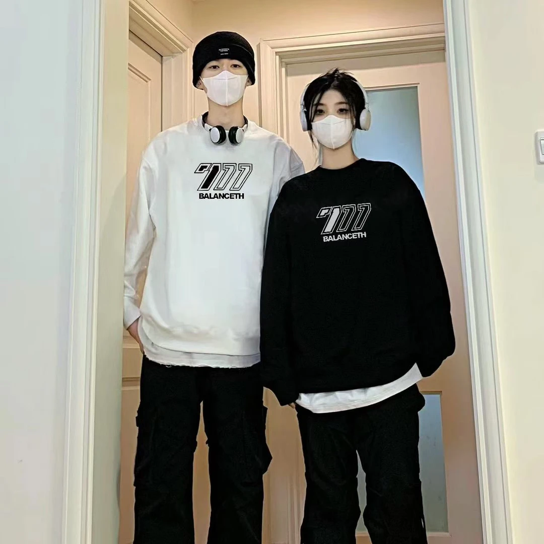 美式潮牌高街卫衣男宽松百搭秋冬季ins潮流帅气字母印花上衣外套