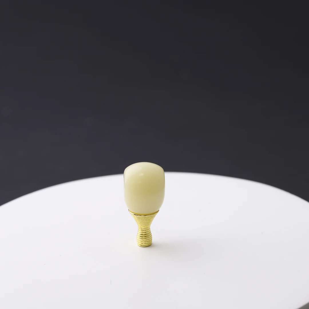 S6020【光面】 白色琉璃佛头三通小串饰 文玩配饰把件 DIY配件