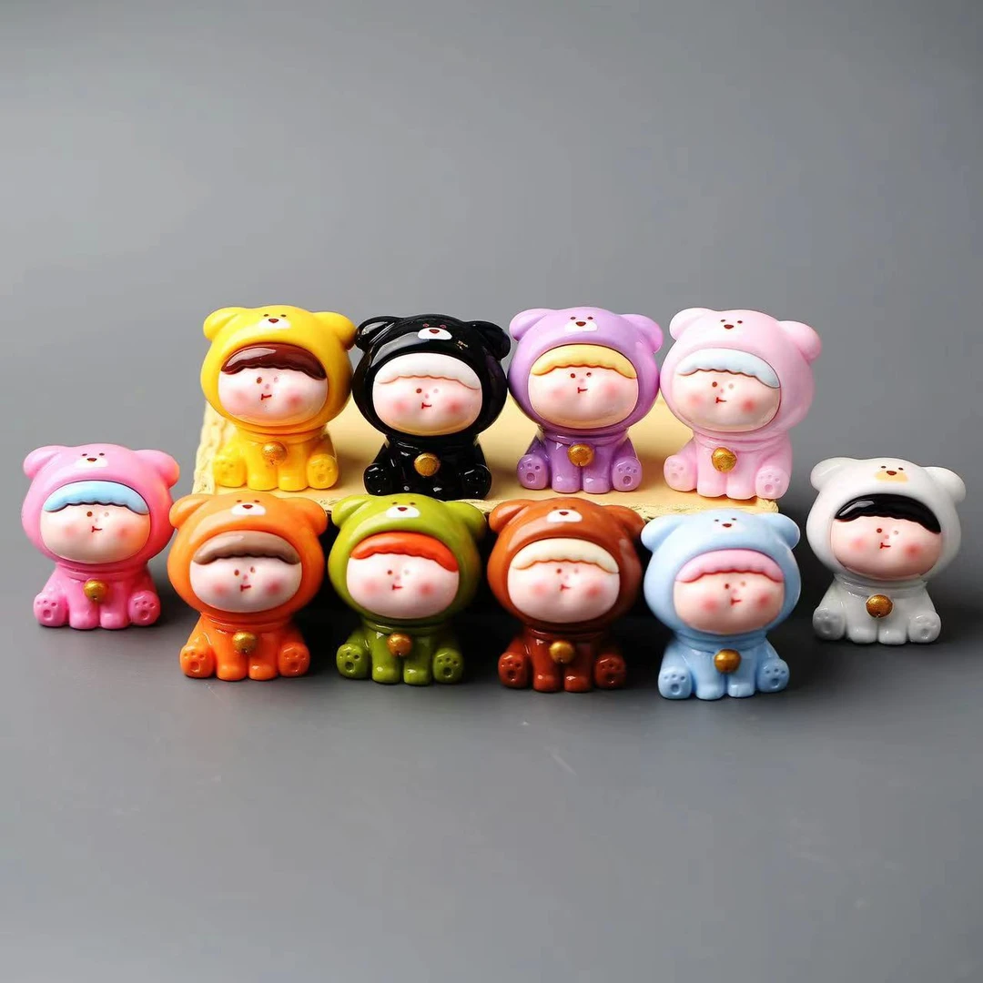 【直播拆】（对对碰+许愿）实色小熊李四diy可爱创意摆件饰品钥匙扣