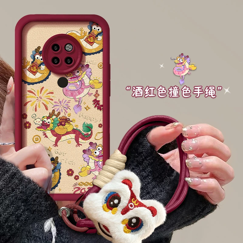 华为Mate20满屏福龙挂绳天眼皮纹手机壳女可爱保护壳全包网红