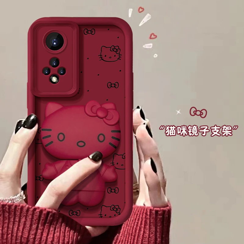 适用于荣耀50/50se/50pro猫咪支架女款全包防摔手机壳