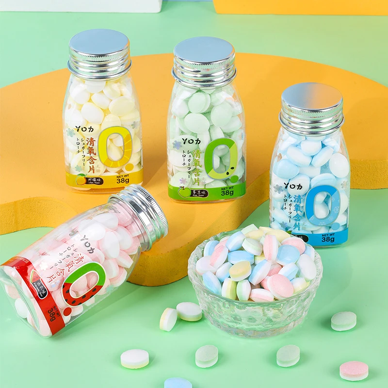 清口含片无糖薄荷糖口气清新维C糖果口香糖润喉糖柠檬味水果压片
