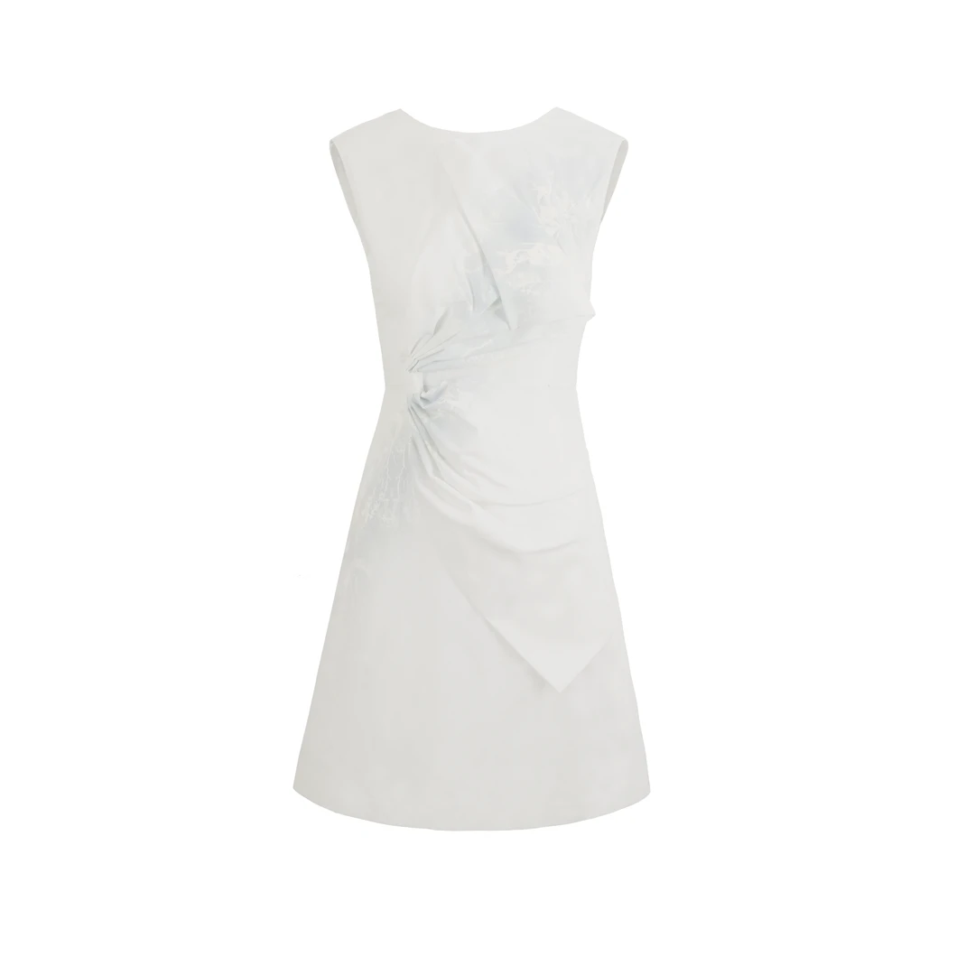 chiccomao定制光变蓝晒蝴蝶结连衣裙C241-2096-197