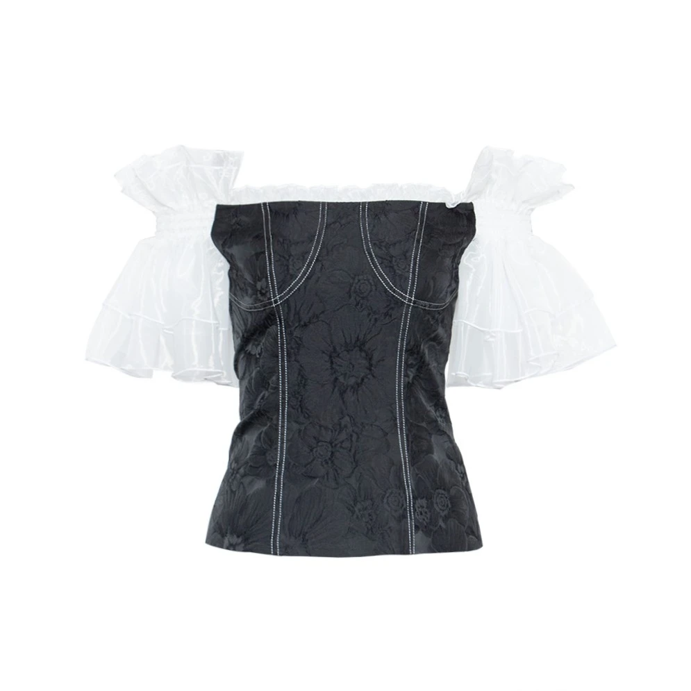 CHICCO MAO【官方正品】宫廷复古明线拼纱上衣C231-1501-283