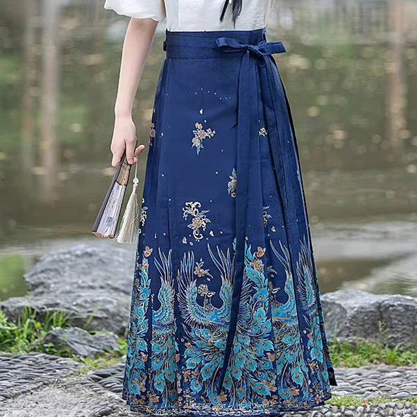 【凤舞九天】亲子装马面裙汉服织金秋冬儿童成人国风民族风提花短裙