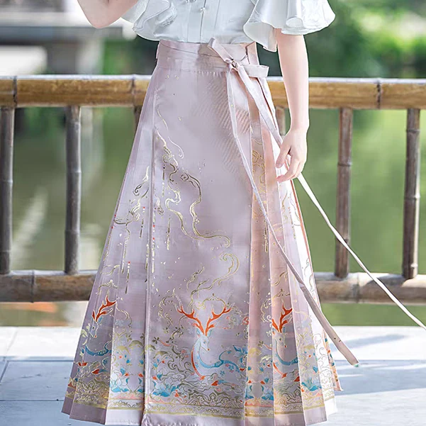 【一鹿有你】亲子装马面裙汉服织金秋冬儿童成人国风民族风提花