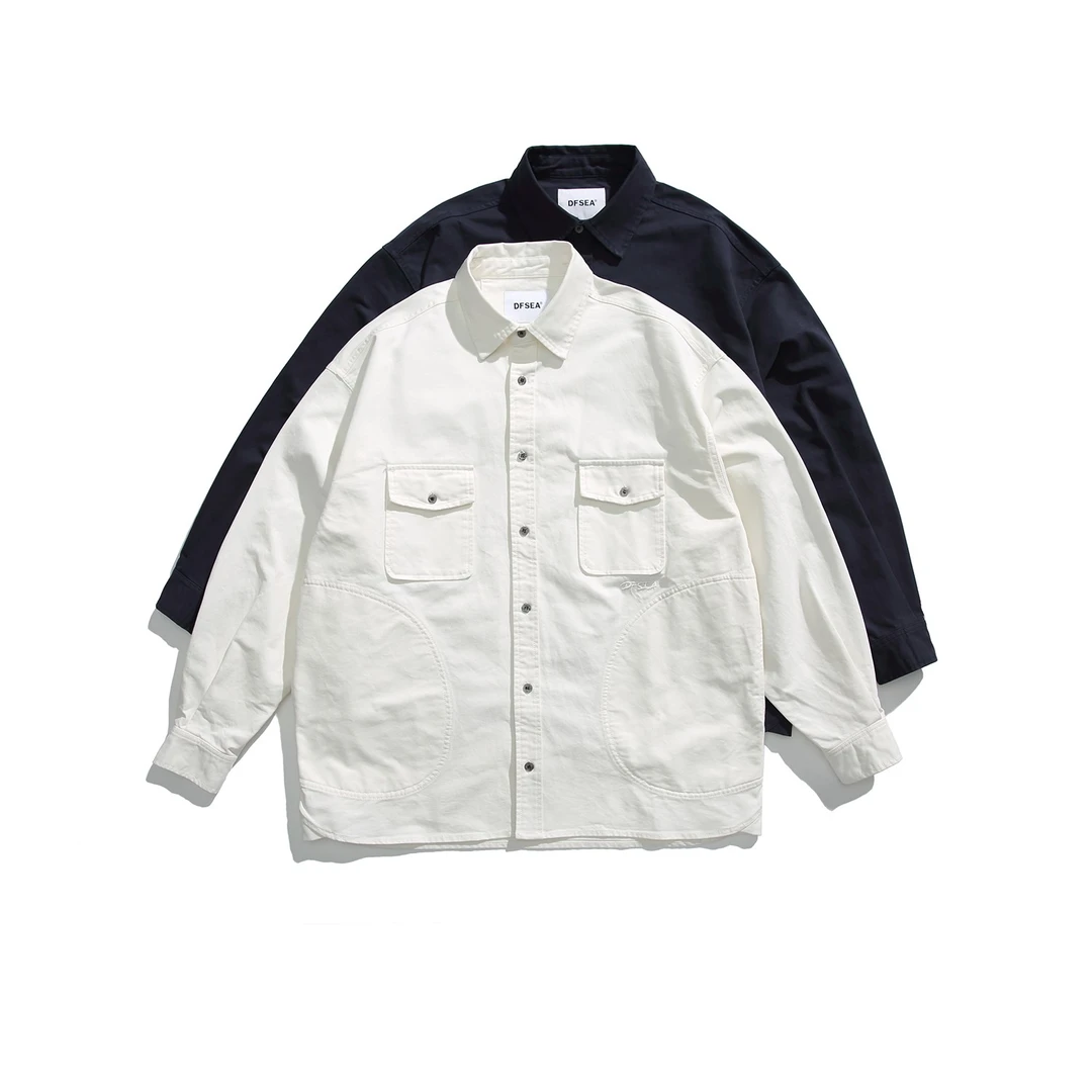 【清仓】重水洗面料硬挺 高密度棉布 宽松版型翻领夹克外套