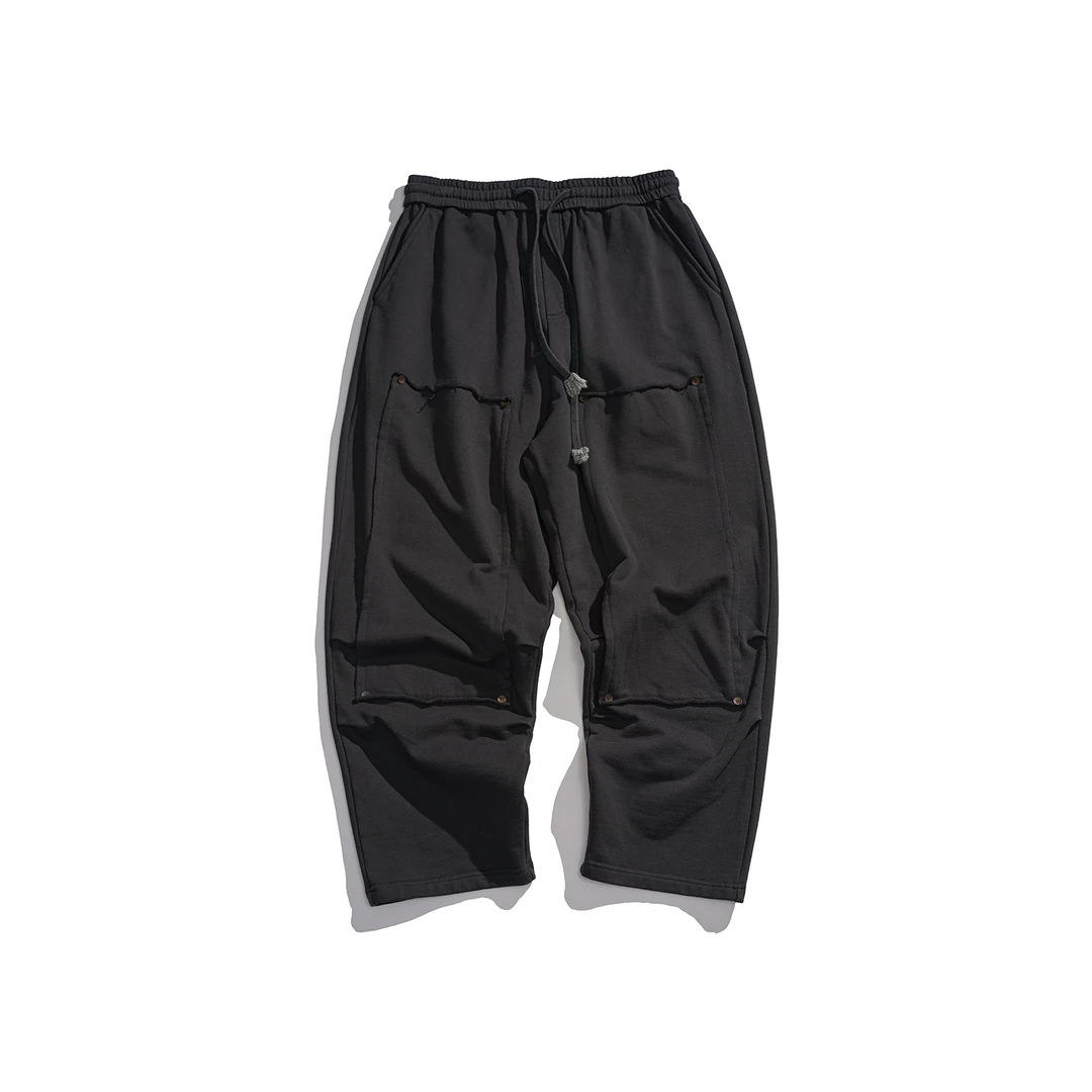 【大清仓】  补丁卫裤 420g洗毛圈  深灰色 休闲裤