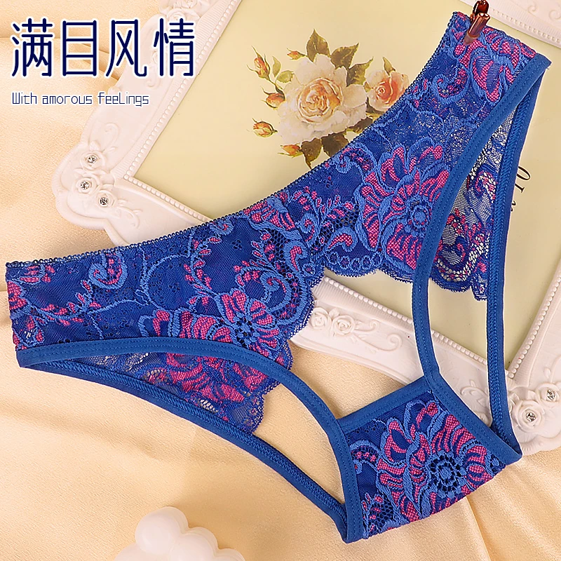 法式轻奢刺绣性感内裤诱惑蕾丝内裤薄款无痕镂空纯欲女士女性内裤