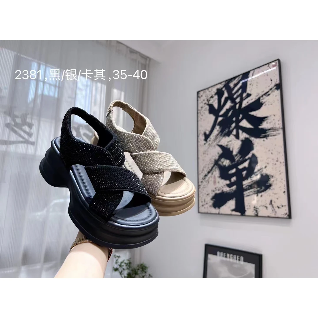 【黑美人】（按主播编码下单）YZH-089-163软底厚底水钻一字拖凉拖鞋