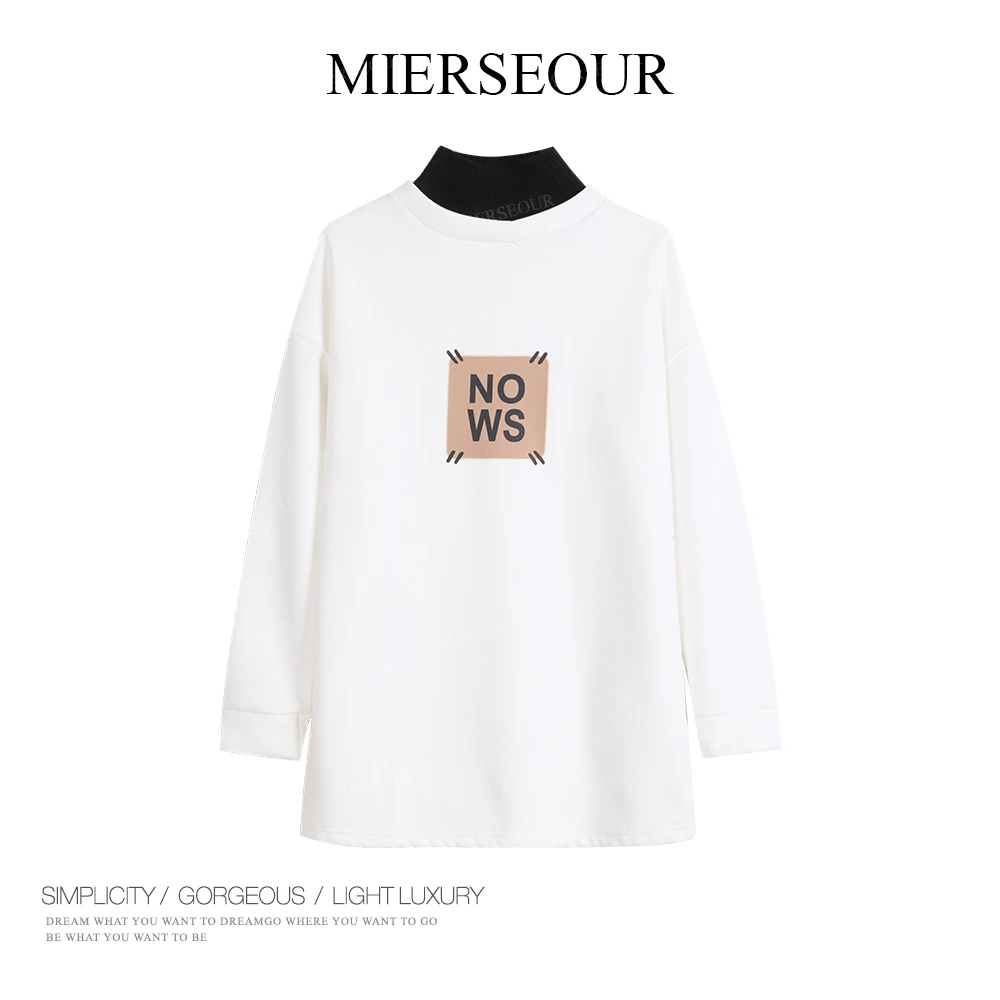 【 舒适穿搭】冬季新款简约拼接设计感加绒T恤上衣3588