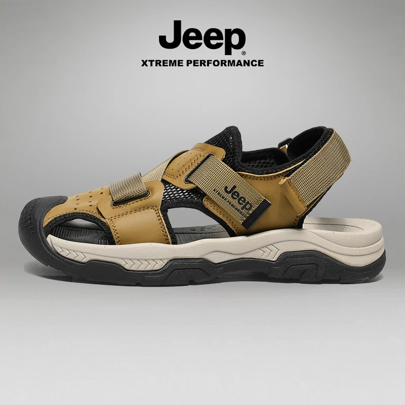 JEEP/吉普2024夏季新款户外男士凉鞋耐磨休闲舒适包头沙滩凉鞋
