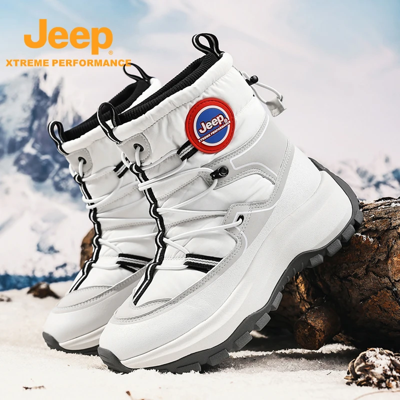 JEEP吉普雪地靴男女款冬季加绒加厚东北户外零下40度保暖雪地靴男