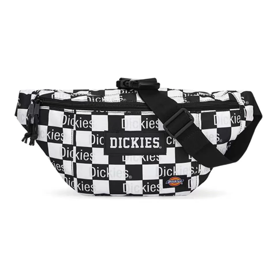Dickies黑白棋盘格字母Logo印花单肩包潮流百搭斜挎包