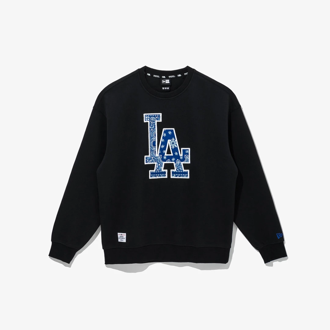 NEW ERA洛杉矶道奇队 mlb系列Logo印花圆领长袖卫衣 男女同款