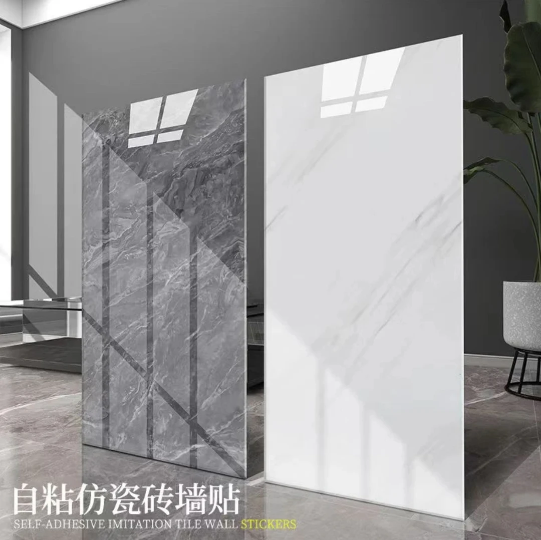 仿铝塑板墙贴自粘瓷砖大理石卫生间厨房墙面装饰防水防潮PVC贴纸