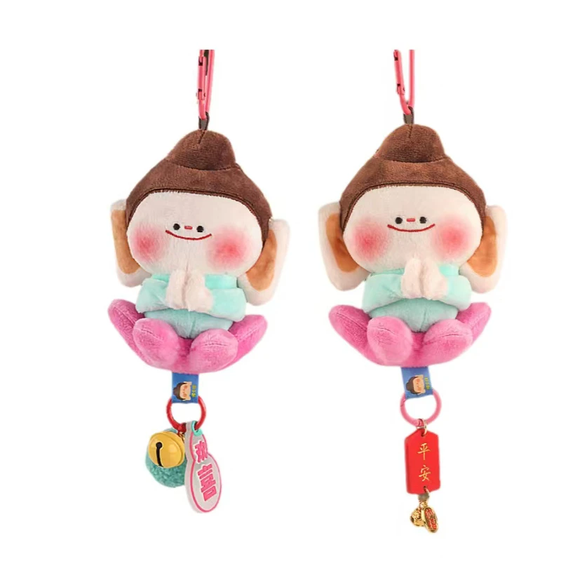 山西大同好礼文创纪念品佛小伴挂件合掌云冈石窟莲花小佛毛绒玩偶