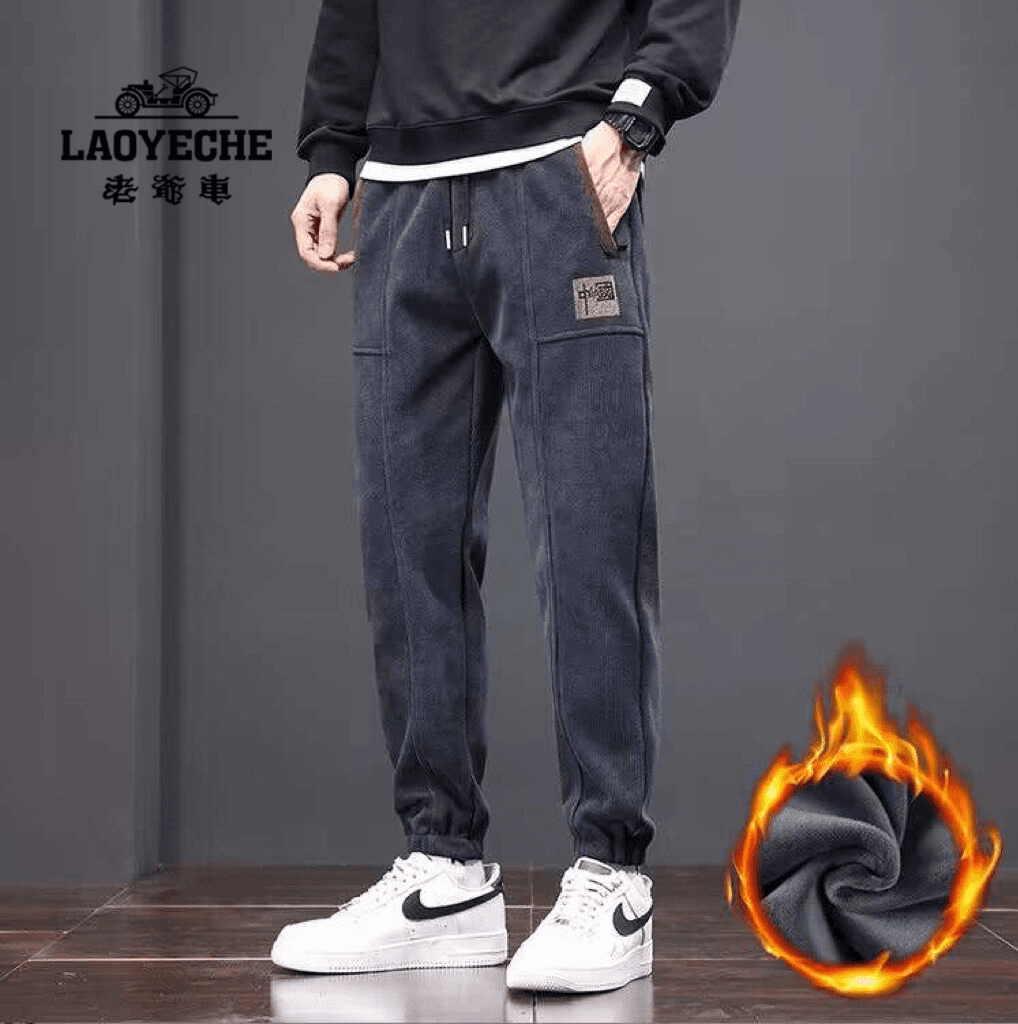 老爷车男秋冬裤子休闲裤大码百搭潮流加绒加厚秋冬季男裤男款