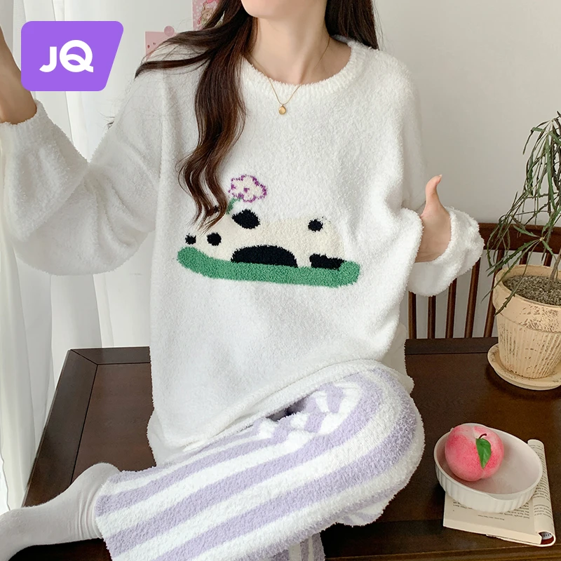 婧麒月子服秋冬季产后哺乳睡衣加厚秋冬款孕妇喂奶专用家居服套装