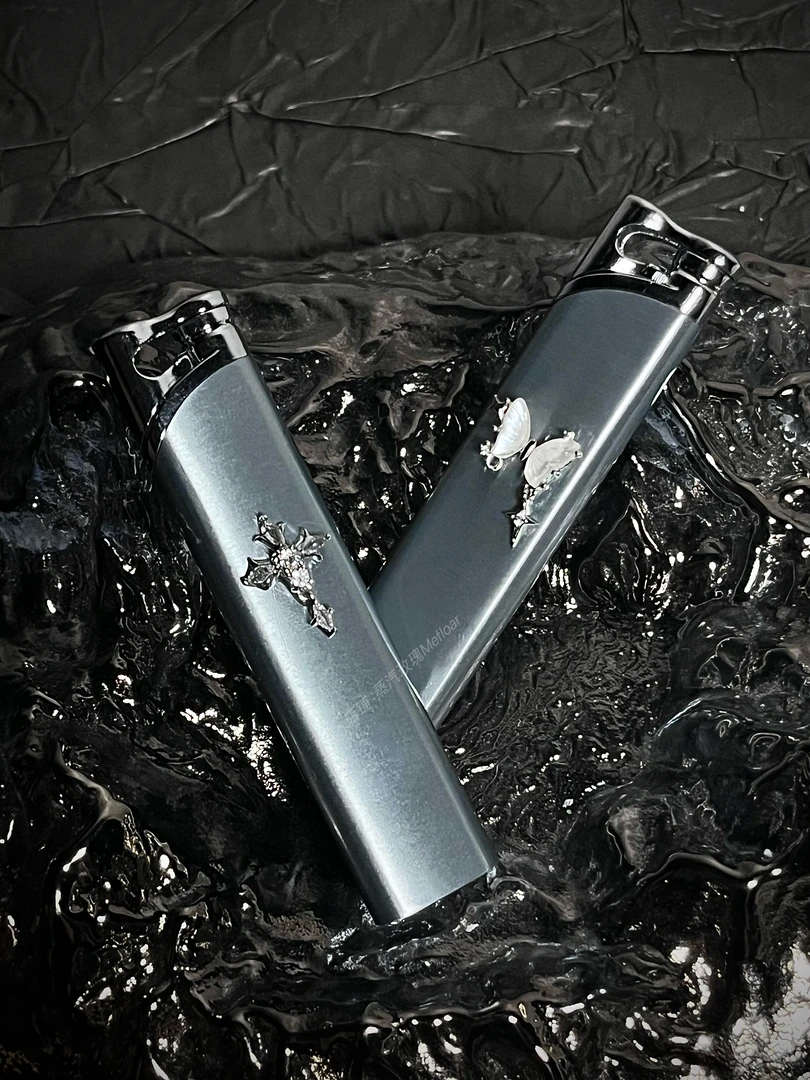 【蒸汽玫瑰】“心动”手作打火机蝴蝶十字架金属机身粉色防风火焰礼物