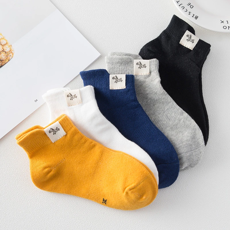 春秋新款纯棉百搭薄款防臭吸汗短筒休闲ins风透气纯色童袜