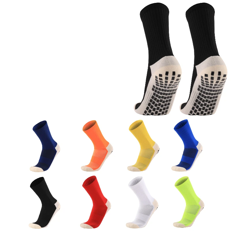 足球袜中筒男士毛巾底防滑点胶袜专业训练运动袜加厚神袜透气耐磨