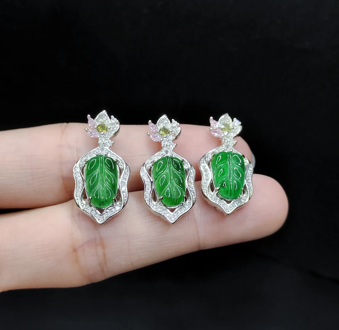 【康康严选】翡翠叶子吊坠赠链H23【多样性发其一】约12-8mm