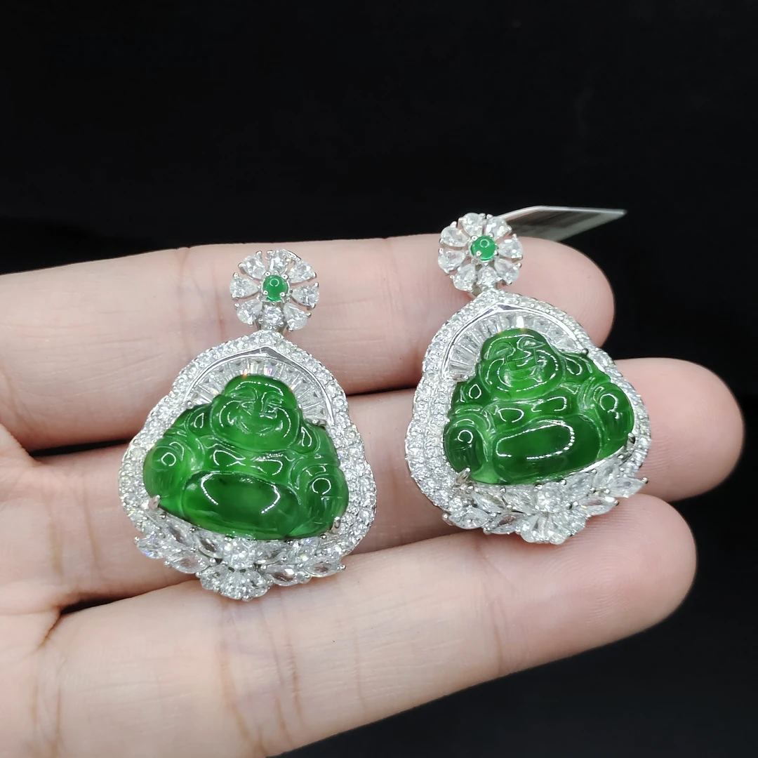 【老三珠宝】翡翠佛公吊坠赠链GS【多样性发其一】约15-19mm