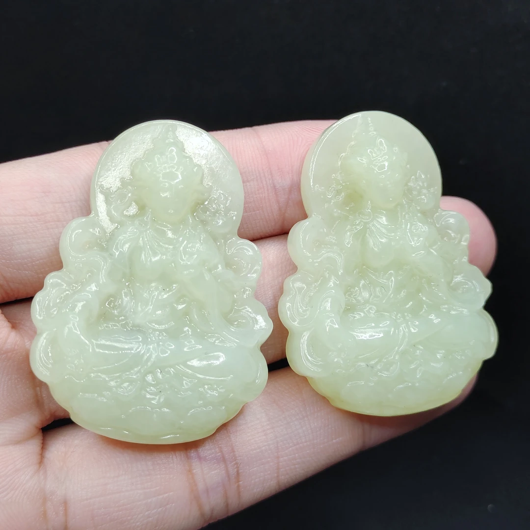 和田玉度母吊坠赠绳子C4【多样性发其一】