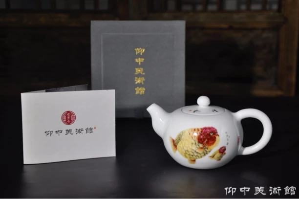 仰中美术馆陈坚老师作品陶瓷手绘办公家用功夫泡花茶器单壶