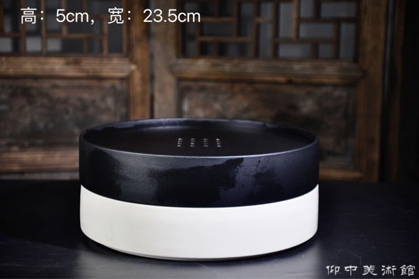 日式简约小型禅意风大容量圆形排蓄储水式陶瓷功夫干泡茶盘