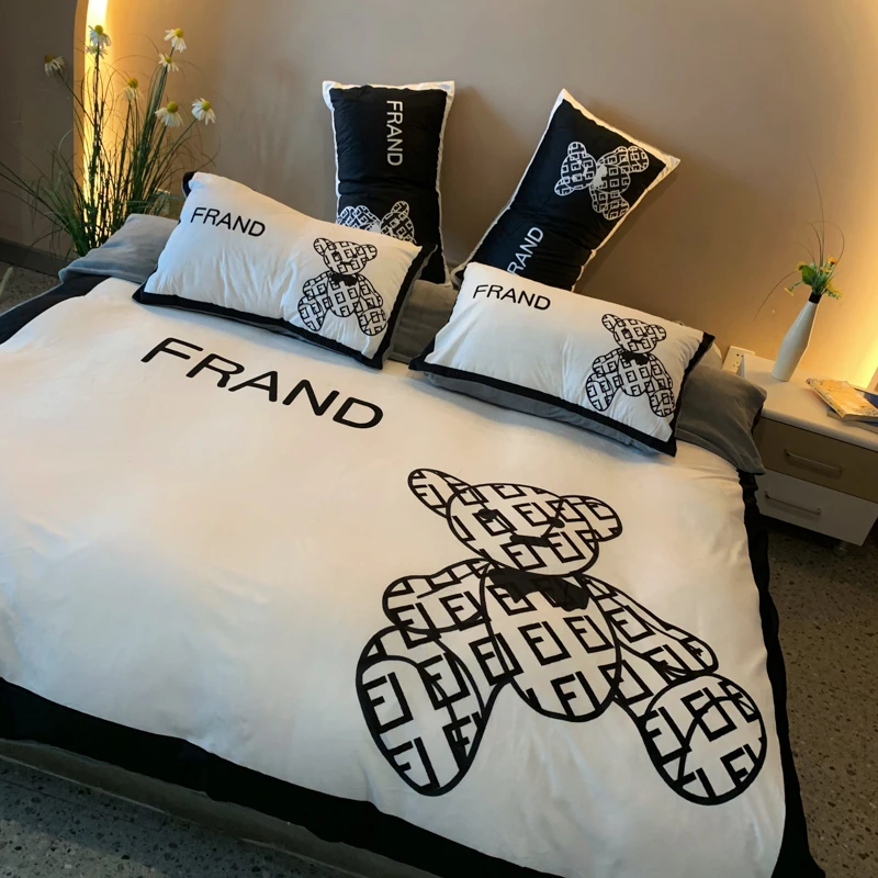 加厚牛奶绒四件套床上用品冬季款珊瑚绒床单被套轻奢棉加绒三件套