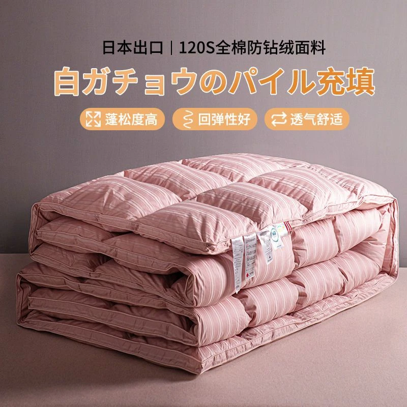 出口日本正品羽绒被95白鹅绒冬被春秋被双人五星级酒店保暖羽绒被