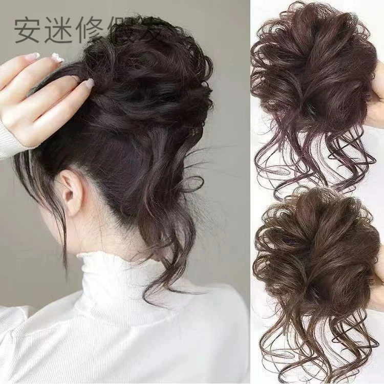 布艺发饰自然蓬松假发圈长须盘发假发包旗袍摄影盘发饰包女款