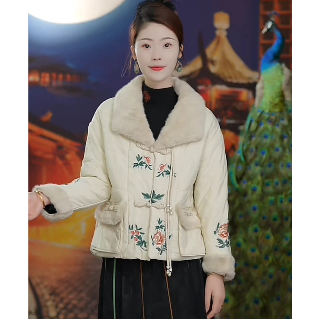 素娘冬季民族风重工刺绣绣花秋冬加厚棉服棉衣外套网红S21663W