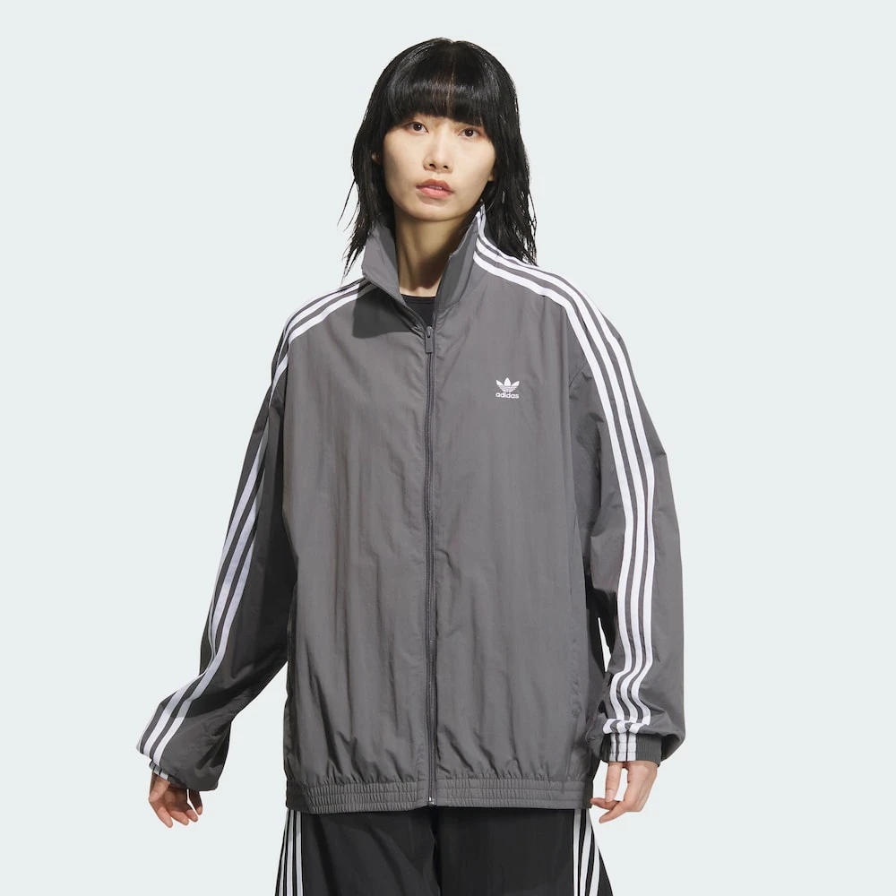 adidas三叶草休闲OVERSIZED TRACK TOP 运动宽松夹克外套JJ3362