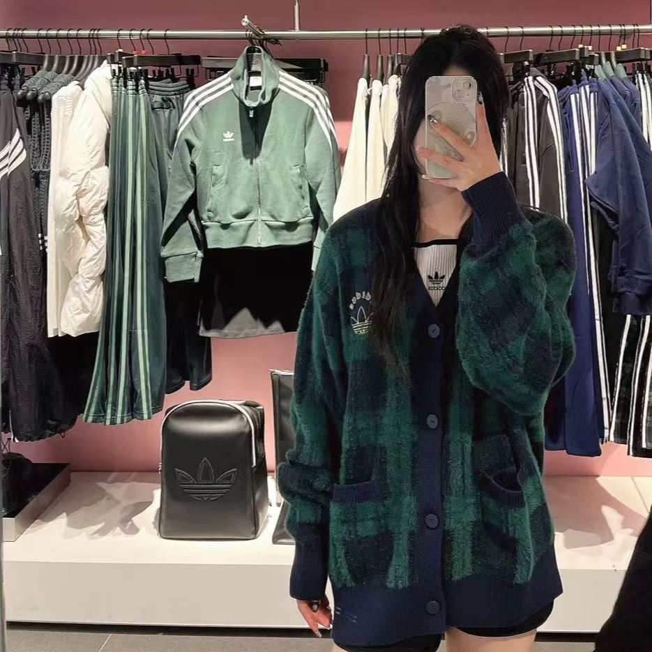 adidas阿迪达斯毛衣外套针织时尚复古春季宽松JC6845