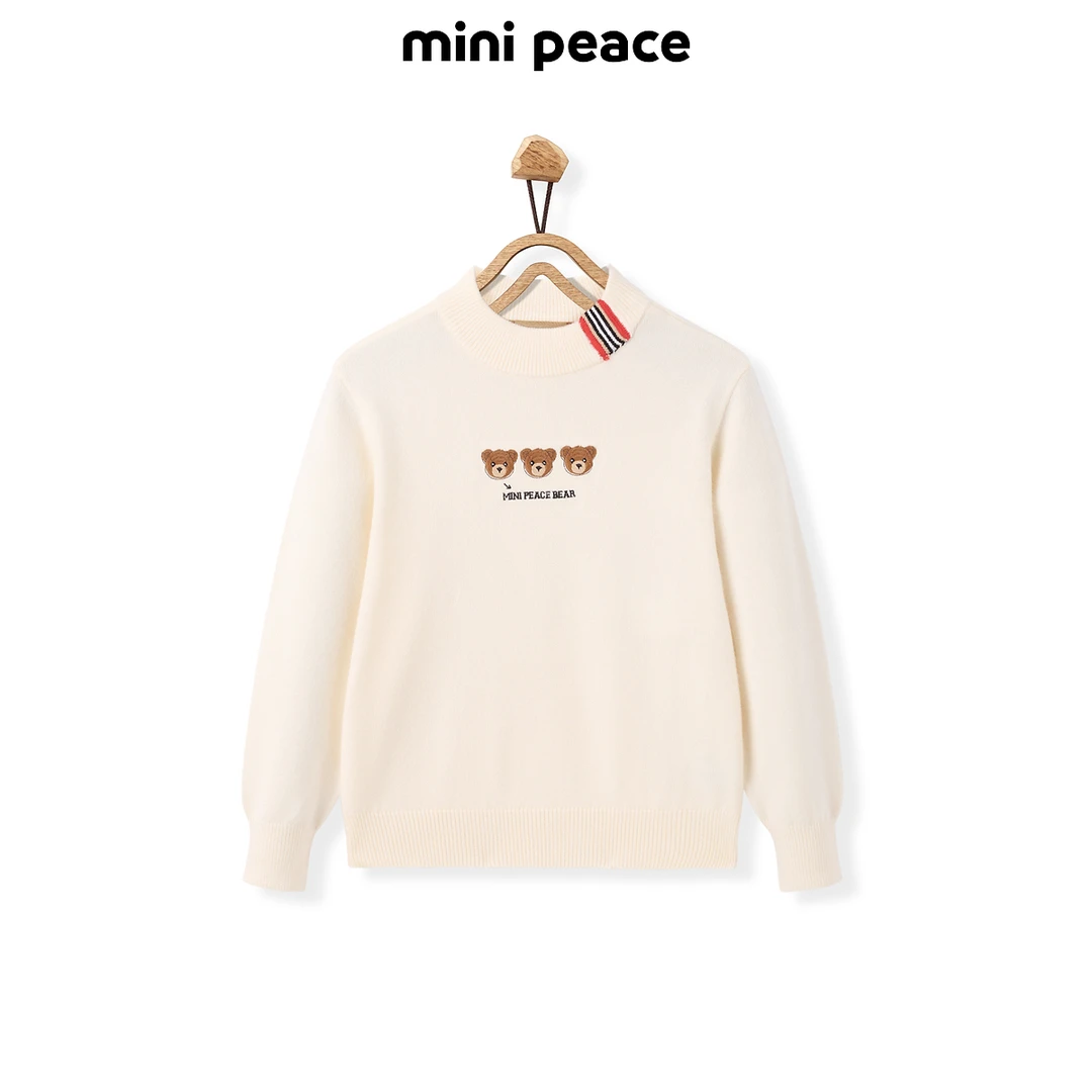 【专柜同款】MINIPEACE太平鸟童装男童小熊毛衣针织衫儿童毛衫冬