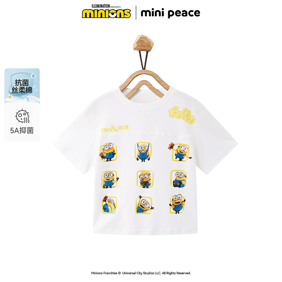 【专柜同款】小黄人超级联萌 MINIPEACE超萌夏季男童短袖T恤