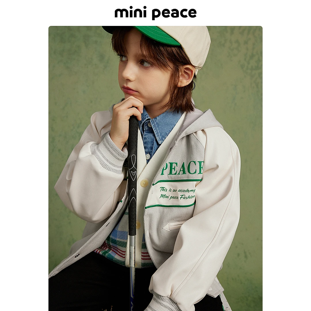 MINIPEACE太平鸟童装儿童男童夹克儿童棒球外套宝宝春装背图潮酷