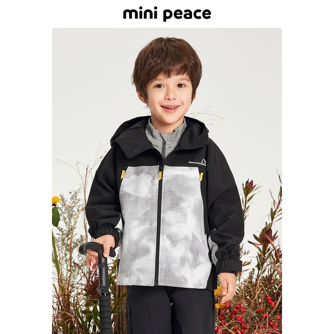 【专柜同款】MINIPEACE太平鸟童装男童拼接连帽夹克儿童外套